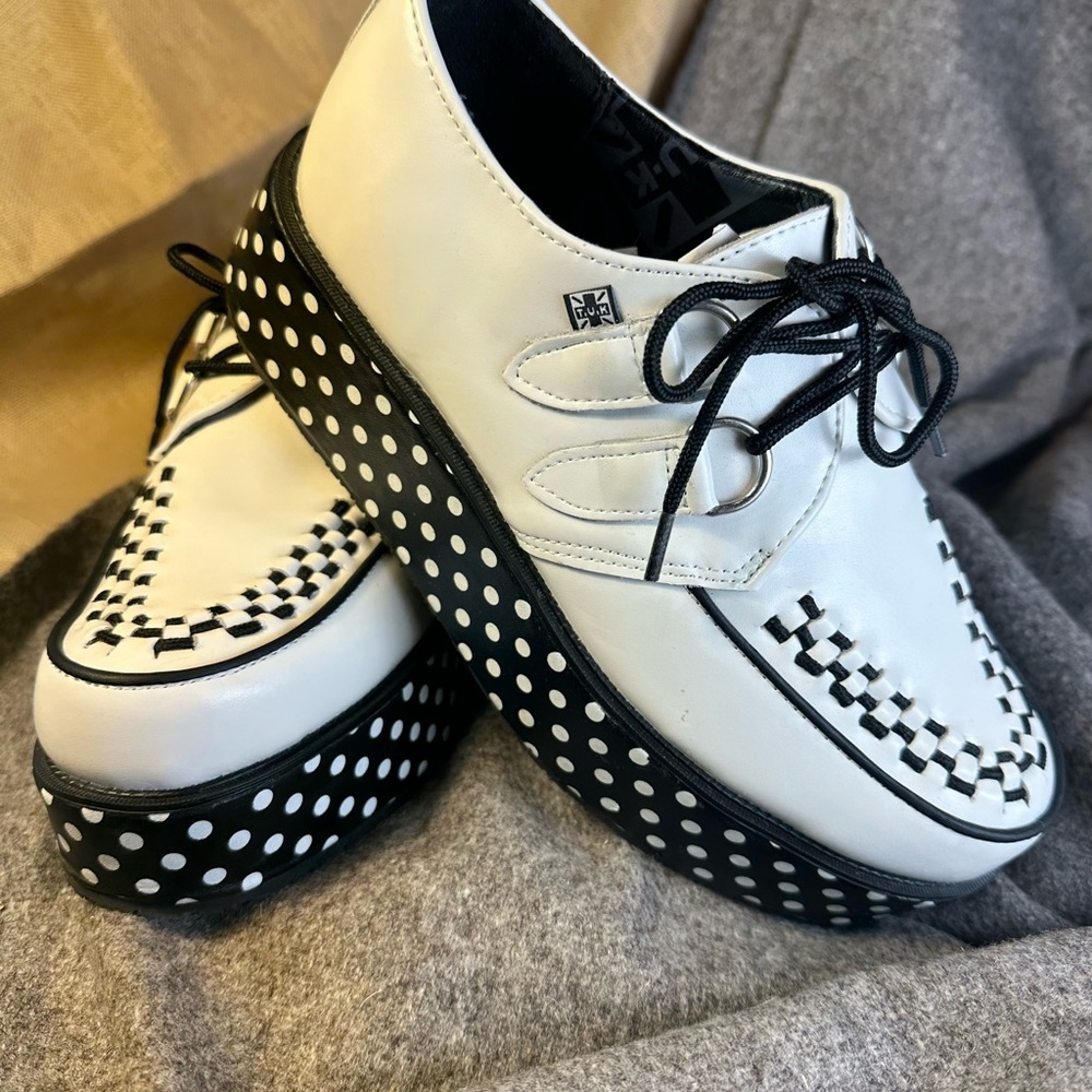 T.U.K. Platform Creeper! RARE polka dot platform. Unisex $79